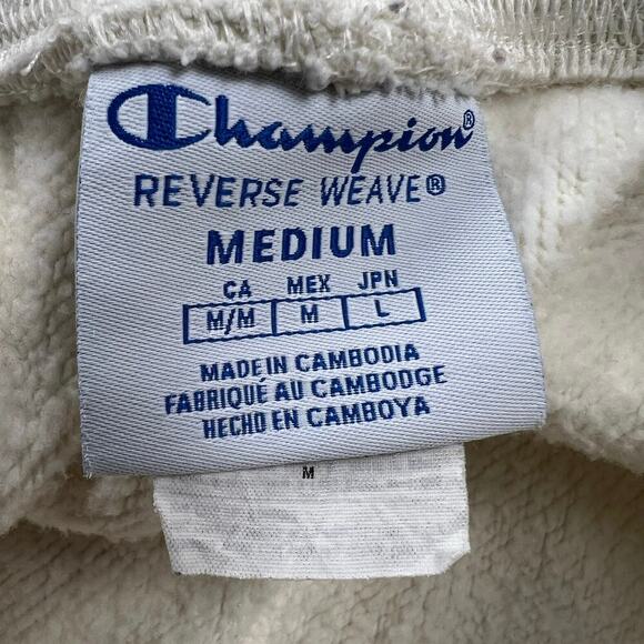 Champion Reverse Weave Jogger Sweat Pant Chalk White Old English Varsity Size M - Picture 13 of 15